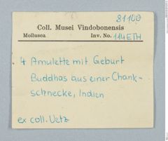 Etikett zu buddistische Amulette (NHMW-ZOO-MO-0081100-ETH-114)